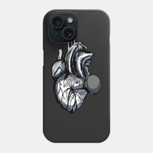 Nailed Through the Heart (Black and White) Phone Case