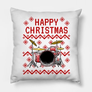 Drummer Ugly Christmas Drum Teacher Musician Pillow