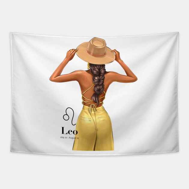 Leo Zodiac Fashion Girl Tapestry by AllessyArt 