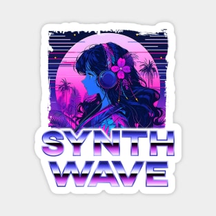 Synthwave Music Album Cover - Anime Shirt Magnet