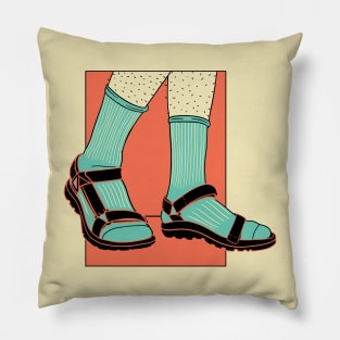 Socks with Sandals // Funny Retro Dad Look Pillow