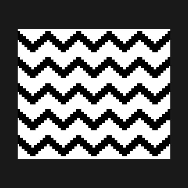 Zigzag geometric pattern - black and white. by kerens
