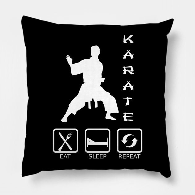 Karate - Eat Sleep Repeat Pillow by KC Happy Shop