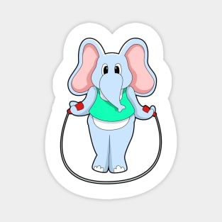 Elephant at Fitness with Skipping rope Magnet