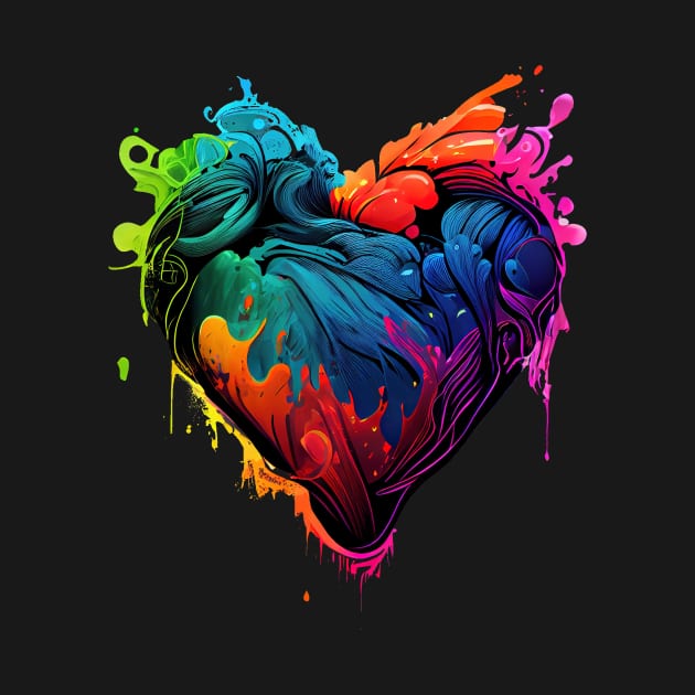 Heartshaped heart in neon colors by Art8085