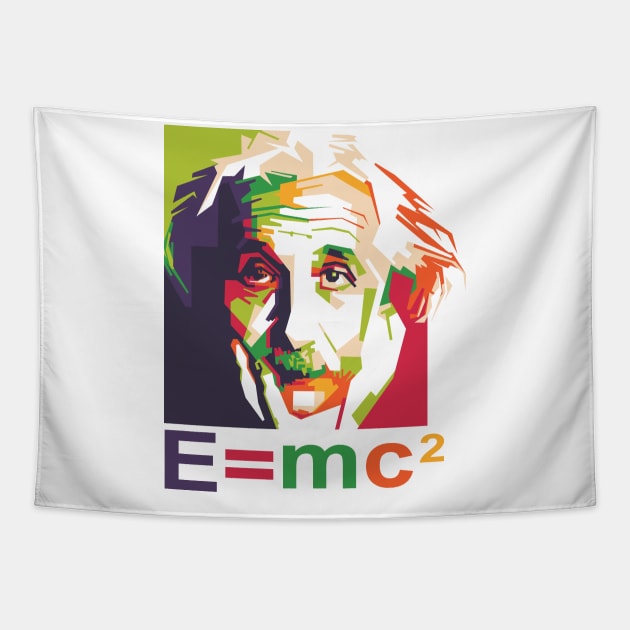 Albert Einstein Pop Art Tapestry by mursyidinejad