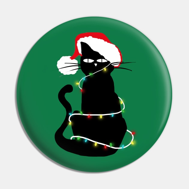 Christmas Lights Cat Pin by onyxicca liar
