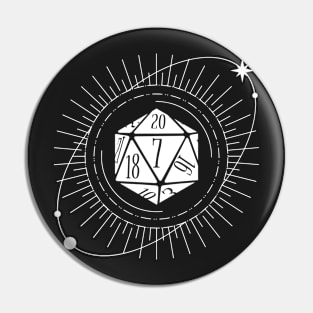 Pen and paper space dice Pin