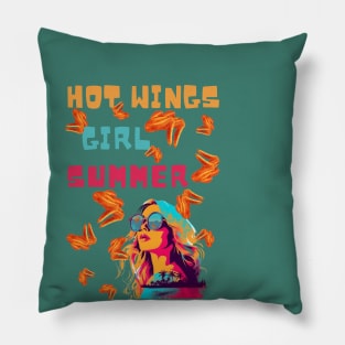 Hot Wings Girl Summer, Hot Girl Summer, Funny Print Pillow