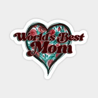 World's Best Mom Vintage Heart Magnet