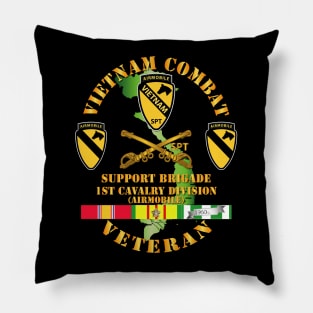 Vietnam Combat Cavalry Veteran w  Support Brigade - 1st Cav Div Pillow
