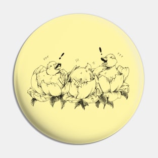 Cute Ducks Laughing In Flowers Pin