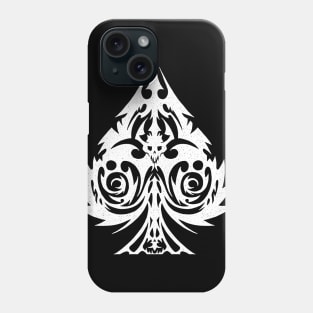 Ace Of Spades, white ink Phone Case