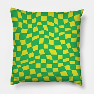 Neon Yellow Green Checker Pillow