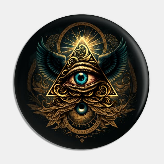 illuminati-inspired, eye Pin by Buff Geeks Art