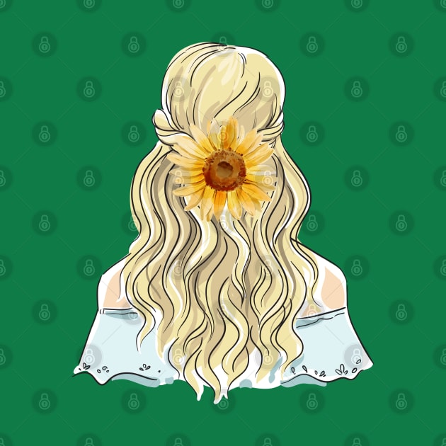 Girl and sunflower. by BlashkaShop