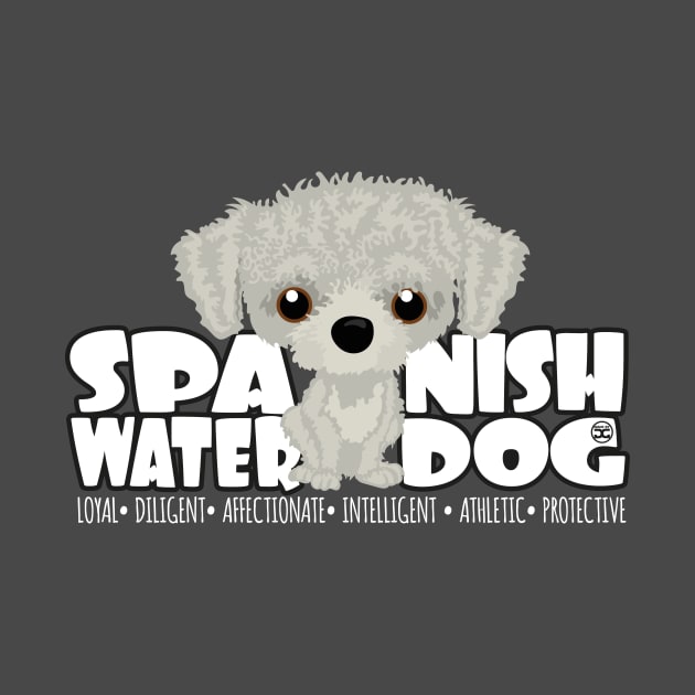 Spanish Water Dog (White) - DGBigHead by DoggyGraphics