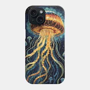 Starry Night's Glow: Van Gogh-Inspired Luminescent Jellyfish Phone Case