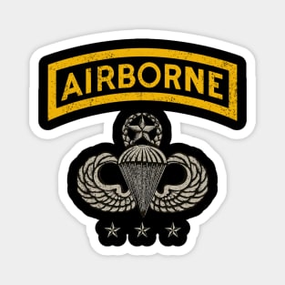 Airborne Paratrooper T-shirt Yellow Jump Wings Airborne Tab Magnet