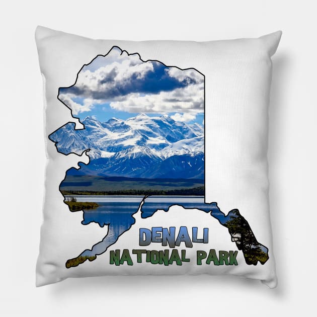 Alaska (Denali National Park) Pillow by gorff