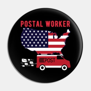 Patriotic postal worker American Flag Pin