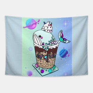 Galaxy Frappe Whale (green/blue) Tapestry