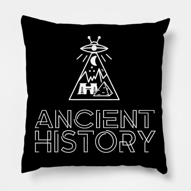 Ancient UFO Aliens Pyramid Ancient Astronaut Pillow by ballhard