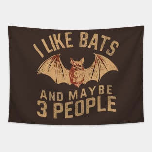 I Like Bats And Maybe 3 People Vampire Gothic Gift For Goth Spooky Halloween Retro Vintage Funny Humour Tapestry