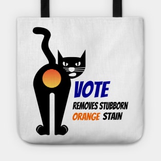 Vintage Cat Vote Removes Stubborn Orange Stain Tote