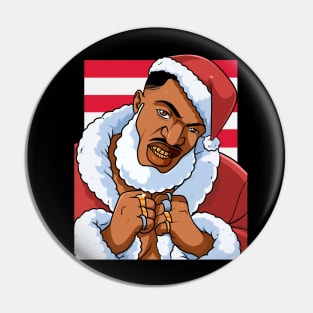 Black Santa Claus Xmas Gangster Cool Christmas Pin