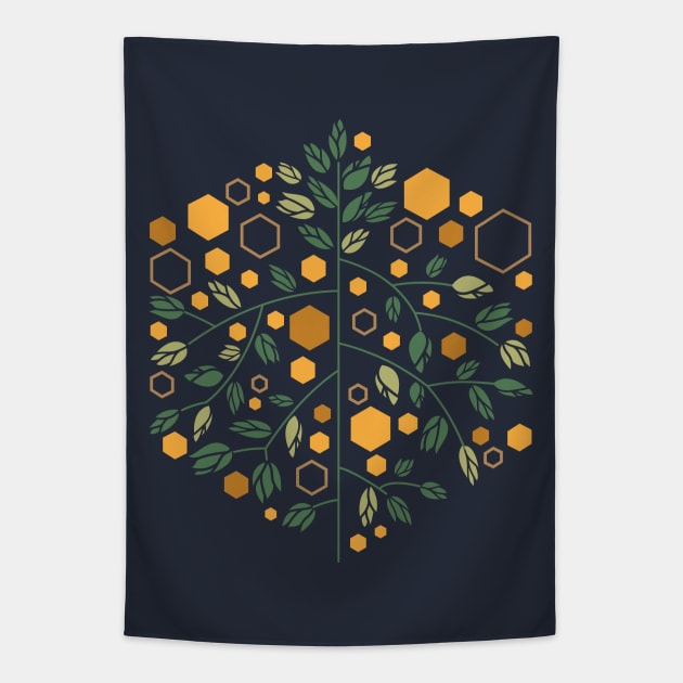 Floral geometric Tapestry by MplusC