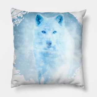 White Wolf Animal Wildlife Jungle Nature Forest Discovery Pillow