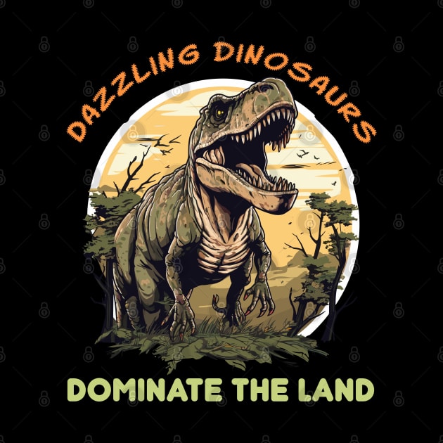 DAZZLING DINOSAURS DOMINATE THE LAND by Yopi