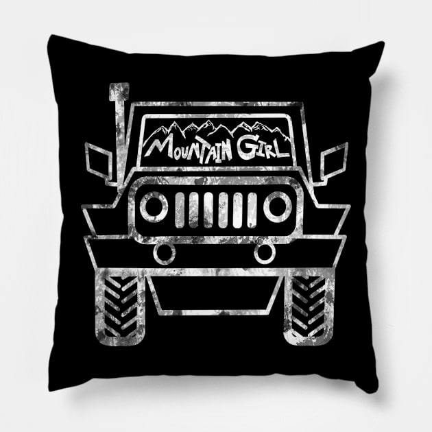 Mountain Girl 4x4 Jeep Driver off-road renegade rubicon wrangler off the beaten path Pillow by BrederWorks