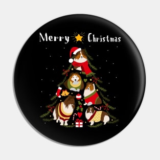 Shetland Sheepdog Sheltie Christmas Tree Pin