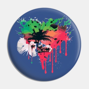 Watermelon Heart Summer Rorschach Inkblot Pin