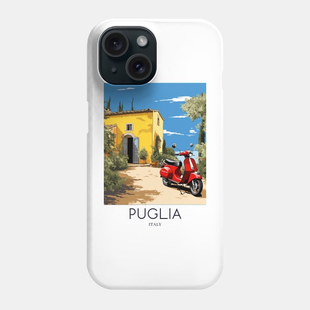 A Pop Art Travel Print of Puglia - Italy Phone Case by Studio Red Koala