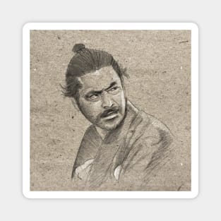 Yojimbo - Toshiro Mifune Portrait Drawing Magnet