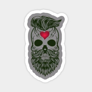 A Bearded Gentleman Skull Magnet