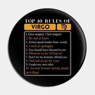 Top 10 rules of Virgo, Funny Virgo Facts, Zodiac Astrological Sign Pin