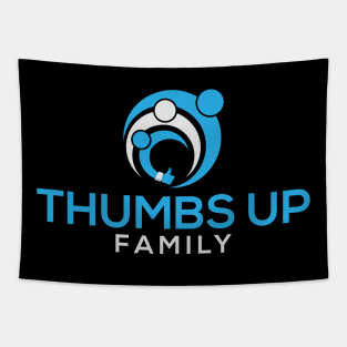 Thumbs Up Family White Font Tapestry