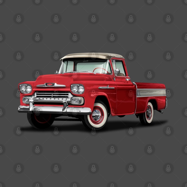 Cameo Red and Cream Pickup Truck Chevy Ford by TheStuffInBetween