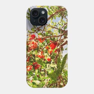 Xmas, Christmas, , tree, bloom autumn, fall, leaves, leaf, holiday, holidays, green, red Phone Case