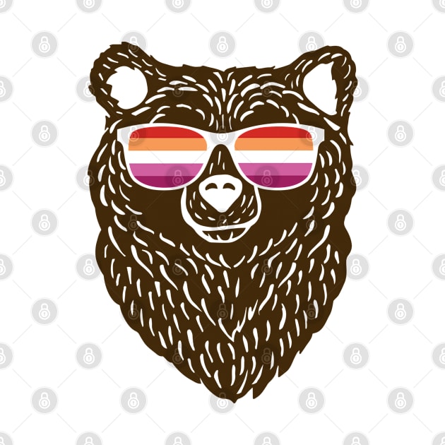 LGBTQ Bear Cool Sunglasses Progressive Lesbian Flag by Sonyi