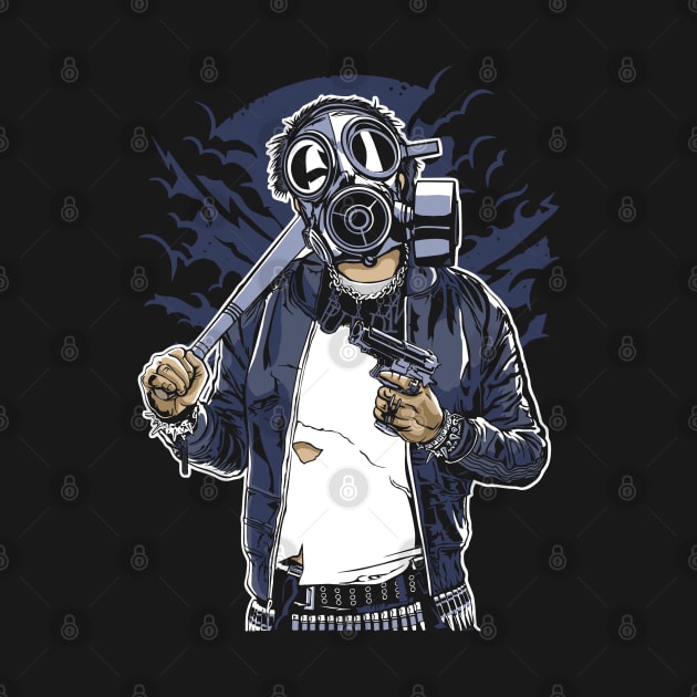 Gas Mask Punk by drewbacca