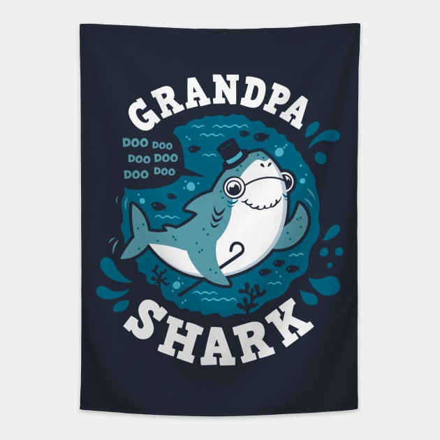 Grandpa Shark Tapestry by Olipop