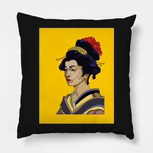 Yellow Geisha Pillow