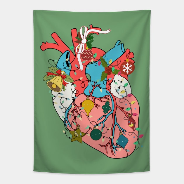 Cardiac Nurse Christmas a Anatomy Cardiology Heart Tapestry by alcoshirts