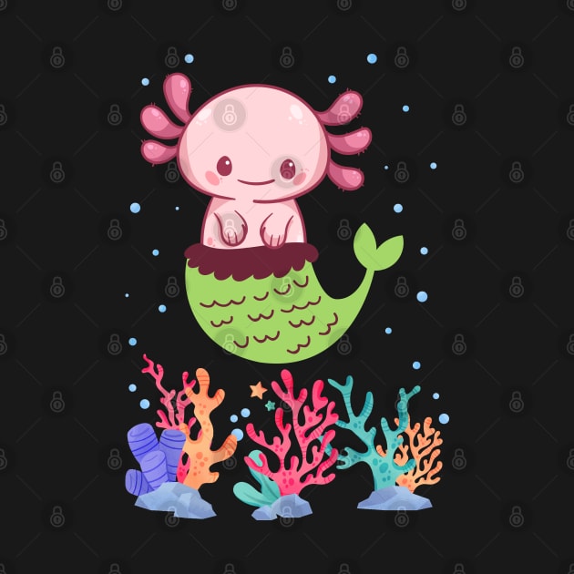 Axolotl Fish Axolotl Mermaid sea Ocean White-Axolotl Lizard by Msafi