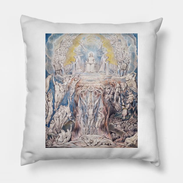 William Blake - The Day of Judgement, 1805 Pillow by MurellosArt